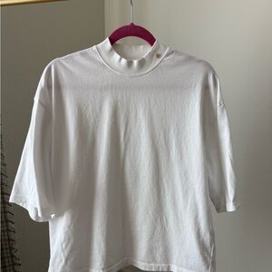 Anine Bing XS White Mock Neck T-Shirt